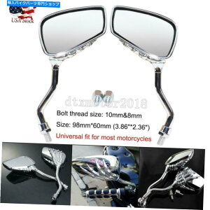 Mirror Honda VTX1300�̂��߂̃N�����X�J�����A�r���[�~���[C S T 1800 C F N R���g�� Chrome Skull Rear View Mirrors for Honda VTX1300 R C S T 1800 C F N R RETRO US�y���s�A���i�z