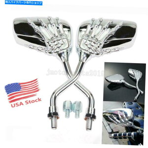 Mirror }nV-MAX VMAX VMX 1200pN[XJI[goCo[TCh~[ Chrome Skull Motorcycle Reaview Side Mirrors for Yamaha V-Max Vmax VMX 1200