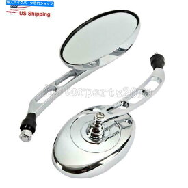 Mirror ハーレーホンダヤマハ鈴木川崎のためのオートバイクロームオーバルリアビューミラー Motorcycle Chrome Oval Rear View Mirrors For Harley Honda Yamaha Suzuki Kawasaki