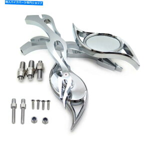 Mirror z_ؐ胄}nt[VtgN[oC Wisdom Eye Running Mirror For Honda suzuki kawasaki yamaha Flame shaft Chrome Bi