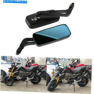 Mirror z_OubNI[goC`wʐ}TCh~[8mm 10mm Fit For Honda Grom Black Motorcycle Rectangle Rear View Side Mirrors 8mm 10mm