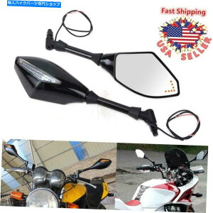 Mirror ���j�o�[�T���I�[�g�o�C���LED�^�[���V�O�i�����A�r���[�~���[10mm�X�g���[�g�o�C�NNEW Universal Motorcycle Arrow LED Turn Signal Rearview Mirrors 10mm Street Bike New�y���s�A���i�z