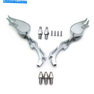 Mirror ׂẴz_//؏m̓N[̂߂̉̔Rċ~ Flame Burning Fury Running Mirror For All Honda /Kawasaki /Suzuki Cruiser Chrome