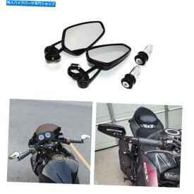 Mirror 7/8 "ブラックオートバイハンドルバーエンドサイドミラー 7/8" Black Motorcycle Handle Bar End Side Mirrors For Yamaha Honda Kawasaki MT