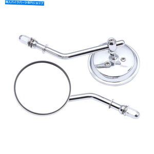 Mirror Harley Road King Street Glide Softail�̂��߂̃N�������E���h�I�[�g�o�C�T�C�h�~���[ Chrome Round Motorcycle Side Mirrors For Harley Road King Street Glide Softail�y���s�A���i�z