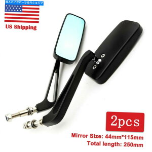Mirror �n�[���[�_�C�i�t�@�b�g�{�[�C�X�|�[�c�X�^�[XL 883 1200�̂��߂̍��������`�̃I�[�g�o�C�̃~���[ BLACK RECTANGLE MOTORCYCLE MIRRORS FOR HARLEY DYNA FATBOY SPORTSTER XL 883 1200