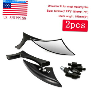 Mirror z_VhEGAXsbg750 VT750C2̂߂2xubNI[goC̃obN~[ 2X Black Motorcycle Rearview Mirrors For Honda Shadow Aero Spirit 750 VT750C2
