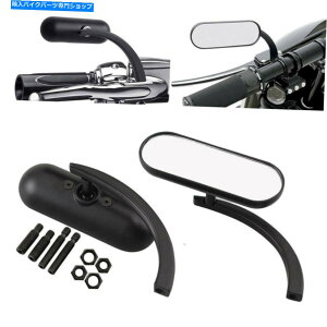 Mirror Sportster Touring Dyna Rŝ߂̃n[[̂߂̋̂߂̃yAubN~jI[oAr[~[ Pair Black Mini Oval Rear View Mirrors For Harley for Sportster Touring Dyna RS