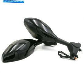 Mirror 2倍のオートバイはハーレーホンダのためのターン信号ライトバックビューサイドミラー 2x Motorcycles LED Turn Signal Light Rearview Side Mirrors For Harley Honda