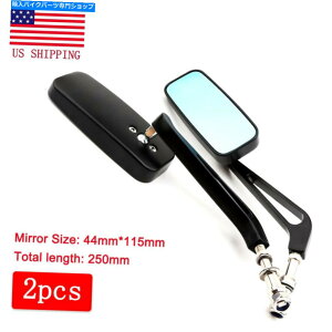 Mirror n[[\tgX|[cX^[`bp[{o[̂߂̐V`̃obN~[ New Black Rectangle Rearview Mirrors For Harley Softail Sportster Chopper Bobber