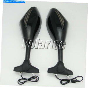 Mirror LED^[VOiXYLGSX-R 600 750 1000 1100 1300ubN Rearview Mirrors with LED Turn Signals Suzuki GSX-R 600 750 1000 1100 1300 Black