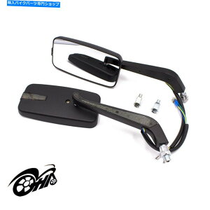 Mirror オートバイの長方形背面視野鏡LED川崎鈴木のターン信号 Motorcycle Rectangle Rear View Mirrors LED Turn Signal For Honda Kawasaki Suzuki