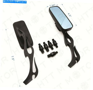 Mirror ~[jo[TE^[8mm 10mmA_v^ZbgubNTChAr[ Mirrors Universal Right Left Turn 8mm 10mm Adapters Set Black Side Rear View