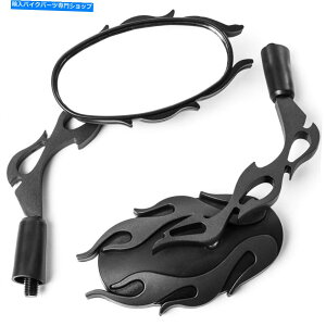 Mirror z_G[gg|^50 80 150 250pAr[~[ubNyA Flame Rear View Mirrors Black Pair For Honda Elite Metropolitan 50 80 150 250