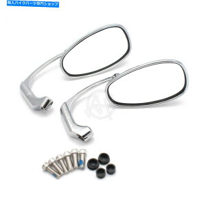 Mirror ChromeA~jE+vX`bNgNAYTCGuTCh~[ Chrome Aluminum+Plastic Retro Clear Lens Rearview Side Mirrors For Cafe Racer