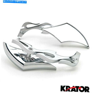 Mirror ���}�b�n500 750 KH S3�g���C�A���{�X�p�_�C�������h�˂���N���[���~���[ Diamond Twist Chrome Mirrors For Kawasaki Mach 500 750 KH S3 Trial Boss