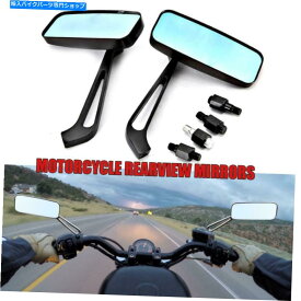 Mirror Harley Sportster Glide Universalのためのペアオートバイバイクブラックリアビューミラー Pair Motorcycle Bike Black Rearview Mirrors For Harley Sportster Glide Universal