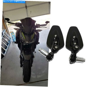 Mirror 川崎Z900 Z1000 Z125 PRO用ブラックオートバイ7/8 "バーエンドリアビューミラー Black Motorcycle 7/8" Bar End Rear View Mirrors For Kawasaki Z900 Z1000 Z125 Pro