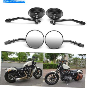 Mirror �I�[�g�o�C�u���b�N3 �n�[���[�{���g�̂��߂̃��E���h���T�C�u�~���[5���߉\�Ȋ� Motorcycle Black 3 Round Rearview Mirrors for Harley Bolt 5 Adjustable Stem US�y���s�A���i�z