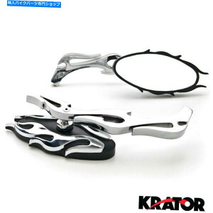 Mirror n[[_rbh\XN[~C[Ô߂̃NyA Flame Rear View Mirrors Chrome Pair For Harley Davidson Screamin Eagle