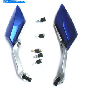 Mirror }nz_XYL]ԗp2{̐wʃTCh~[ՓIȃI[goC 2x Blue Rearview Side Mirrors Universal Motorcycle For Yamaha Honda Suzuki Bikes