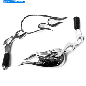Mirror ���vn vulcan�N���V�b�N�h���t�^�[800�̉��J�X�^���N���[���~���[ Flame Custom Chrome Mirrors For Kawasaki VN Vulcan Classic Drifter 800