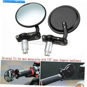 Mirror Honda Yamahâ߂̃nho[̖_̗֊s̊ۂ~[̃I[goC̉ꎩ] Handlebar Bar End Rearview Round Mirror Motorcycle Dirt Bike For Honda Yamaha