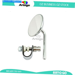 Mirror I[goC̉E܂͍̃N~[10mmXbhJX^{o[XNu Motorcycle Right Or Left Hand Chrome Mirror 10mm Thread Custom Bobber Scrambler