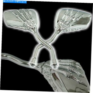 Mirror I[goC10mm 8mmv̓Wܔwʐ}~[N MOTORCYCLE 10MM 8MM CLOCKWISE SKULL CLAW REAR VIEW MIRROR CHROME