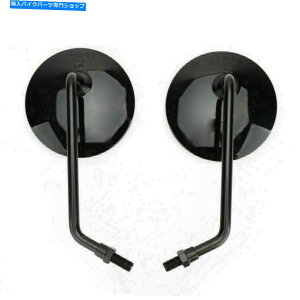 Mirror Ehjo[TobN~[10mmI[goC̃oCNXN[^[ubNEP Round Universal Rearview Mirrors Pair 10mm Motorcycle Motorbike Scooter Black EP