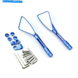 Mirror z_ؐ胄}nu[̂߂1yAI[goCTChAr[~[ 1 Pair Motorcycle Side Rearview Mirrors For Honda Suzuki Kawasaki Yamaha Blue