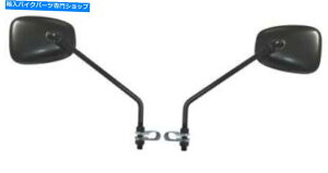 Mirror ~[10mmubNXNGAENvIiyAj Mirrors 10mm Black Square Left & Right Clamp-on (Pair)