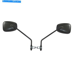 Mirror ~[10mmubNXNGAENvIiyAj Mirrors 10mm Black Square Left & Right Clamp-on (Pair)