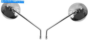 Mirror �~���[10mm�N�������E���h�����E�������}�n�X�^�C���i�y�A�j Mirrors 10mm Chrome Round Left & Right Early Yamaha Style (Pair)�y���s�A���i�z