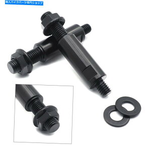 Mirror z_XYLChubNp1-1 / 2 "ṽCY~[A_v^ 1-1/2" Clockwise Raised Mirror Adapters For Honda Suzuki Kawasaki Indian V Black