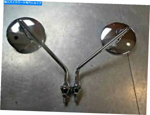 Mirror z_A[[ibN^Cv\NEh~[8mmii HONDA EARLY KNUCKLE TYPE SOLID CHROME ROUND MIRRORS PAIR 8MM QUALITY PRODUCT