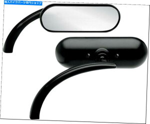 Mirror Arlen Nessマイクロブラックミニオーバル左サイドミラーハーレーまたはそれぞれメトリック Arlen Ness Micro Black Mini Oval Left Side Mirror Harley or Metric EACH