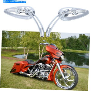 Mirror Harley Touring Road King Street Glide Dyna�̂��߂̃N�����I�[�g�o�C�̃X�J���~���[ Chrome Motorcycle Skull Mirrors For Harley Touring Road King Street Glide Dyna�y���s�A���i�z