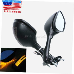 Mirror GSX-R1000 2005-2015 06 06 06 06̂߂LED^[M̔wʐ}TCh~[ LED Turn Signal Rear View Side Mirrors For Suzuki GSX-R1000 2005-2015 06 07 08