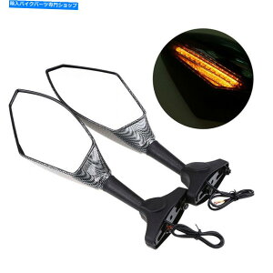 Mirror 2s[XߐFLEDobNr[~[KX^[CgzCgJ[{p^[jo[T 2PCS Amber LED RearView Mirror Glass Turn Light White carbon pattern Universal