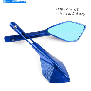 Mirror GSXR 600 GSXR 750̂߂̃jo[TA~u[I[goC̃obN~[ Universal Aluminum Blue Motorcycle Rearview Mirrors For Suzuki GSXR 600 GSXR 750