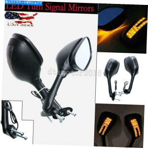 Mirror I[goC̔wʐ}TCh~[+XYLGSXR1000 GSXR600 750p̉]M Motorcycle Rear View Side Mirrors + Turn Signals For Suzuki GSXR1000 GSXR600 750