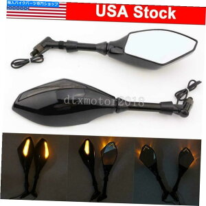Mirror }nVirago250 535 1100 VMAX 1200 1700pubNLED^[VOiTCh~[ Black LED Turn Signals Side Mirrors For Yamaha Virago250 535 1100 Vmax 1200 1700