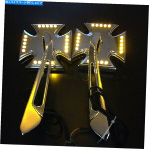 Mirror }nV-STAR WARRIOR V-MAX VIRAGÕ}^LED^[SIGANL Integtat~[ Maltese LED turn siganl integrat mirror For Yamaha V-Star Warrior V-Max Virago