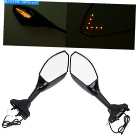 Mirror LEDリアビューミラーガラス光沢のある黒い二重ねじユニバーサルフィットオートバイ LED Rear View Mirror Glass Glossy Black Double Screw Universal Fit Motorcycle