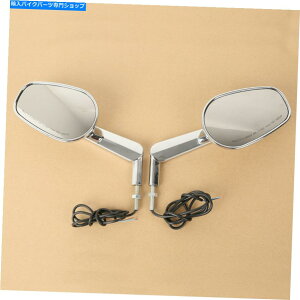 Mirror ハーレーVRSCF vロッドVロッドのための筋肉後視鏡の鏡LEDターン信号の光フィット Muscle Rear View Mirrors LED Turn Signals Light Fit For Harley VRSCF V Rod V-Rod