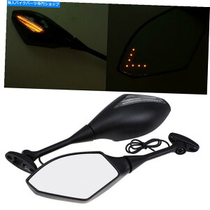 Mirror 2�s�[�X���A�r���[�~���[�K���X�A���o�[LED�^�[���V�O�i���t�B�b�g�z���_CBR600RR CBR1000RR 2PCS Rear View Mirror Glass Amber LED Turn Signal Fit Honda CBR600RR CBR1000RR�y���s�A���i�z