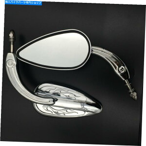 Mirror n[[\tgJX^fbNXf[XbJ[N[XJt[e[tB~[ For Harley Softail Custom Deluxe Deuce Rocker Chromed Skull Flame Tailfin Mirror