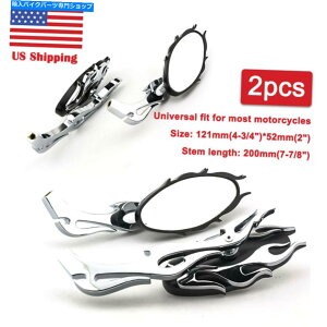 Mirror ��ؐN���҃��H���W�AVS 750 800 1400 1500 Chrome Flame Rearview Mirrors For Suzuki Intruder Volusia VS 750 800 1400 1500�y���s�A���i�z