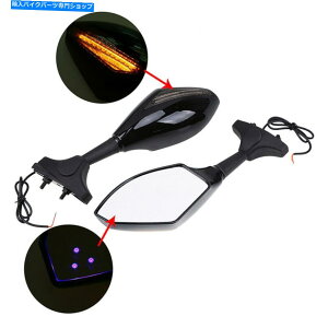 Mirror I[goĈ߂̔wʐ}~[KXd˂LEDIWF̃jo[TtBbg Rear View Mirror Glass Double Screw Black LED Amber Universal Fit For Motorcycle